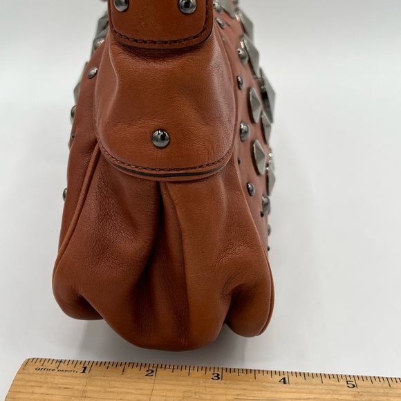 Cole Haan Bronze Brown Leather Shoulder Bag with Studded Detail - Picture 13 of 13